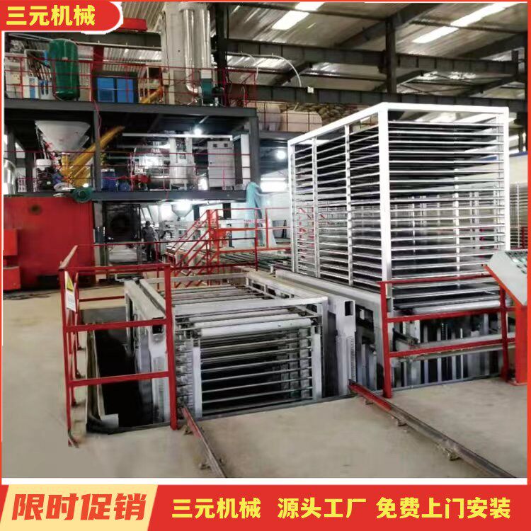 自动化硫氧镁水泥中空洁净板生产线玻镁彩钢风管板生产设备