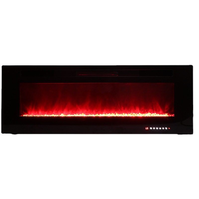 热销美欧家用嵌入式壁炉黑色简约超薄3.2厚LED仿真火电壁炉装饰柜