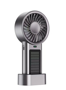 新品Mros静音随身充电式风扇太阳能手持桌面小风扇便携夏天风扇