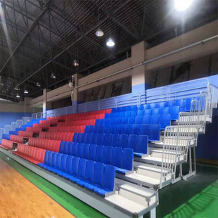 伸缩看台椅场馆软式座椅带扶手可折叠体育馆室内观众台连排座椅