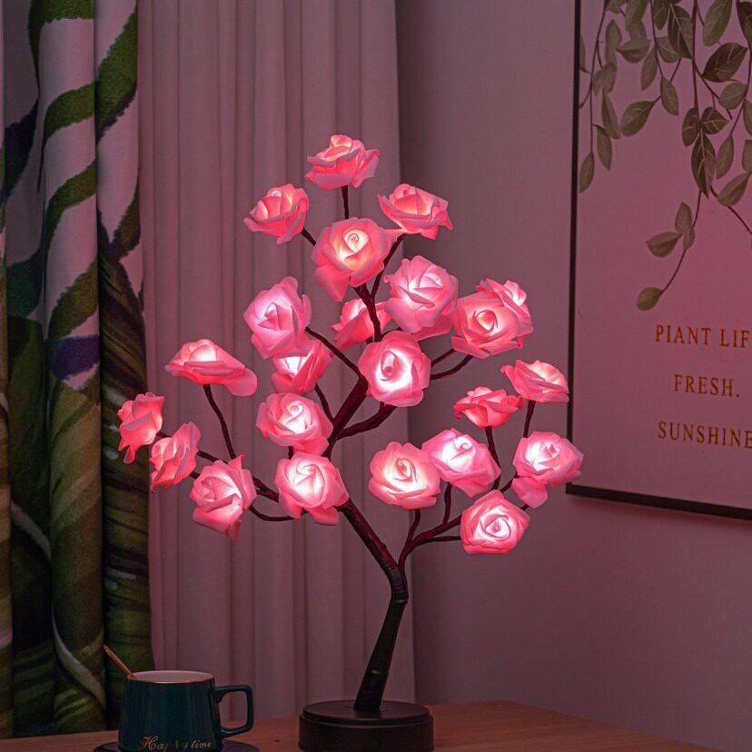 LED玫瑰花树灯,室内装饰灯,节日灯圣诞用品 家居摆设