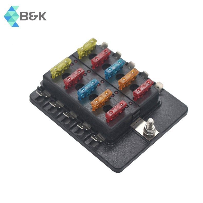 汽车房车改装保险丝盒 带LED灯保险盒 带正极插片式10路保险丝座,橡塑材料及制品,其他塑料制品,淘宝优惠券,粉丝福利购,淘宝优惠卷