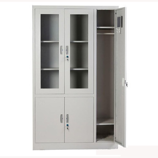 五门玻璃办公柜5门职员柜铁制更衣柜鞋柜储物柜员工更衣箱