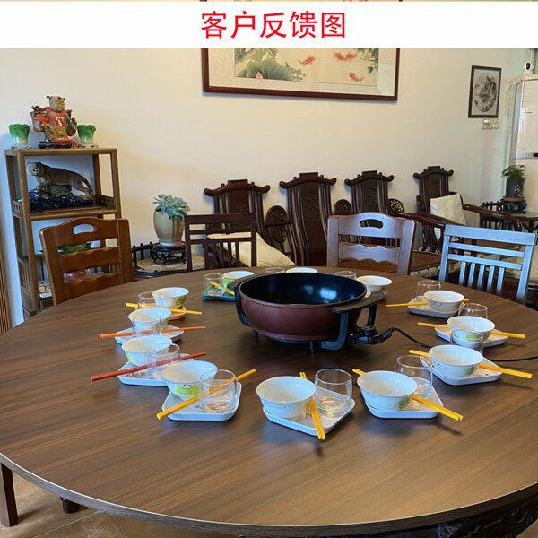 折叠餐桌面配钢化玻璃转盘套餐圆形对折餐桌4分台大桌面板QX0新品