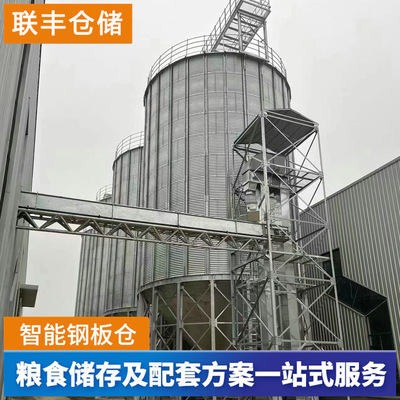 联丰仓储新品供应1000吨筒仓平底锥底钢板仓防水防潮