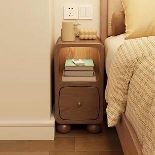 实木床头柜带灯床边超窄迷你小型极窄简约现代卧室夹缝窄边置物架