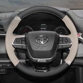 23款 真皮手 适用于丰田格瑞维亚汉兰达赛那汽车方向盘套内饰改Z装