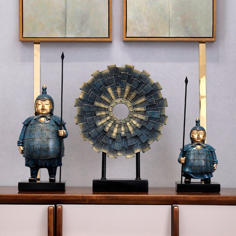 ri0t兵马俑新中式办公桌空w调上装饰品角几摆件西安旅游文化用品