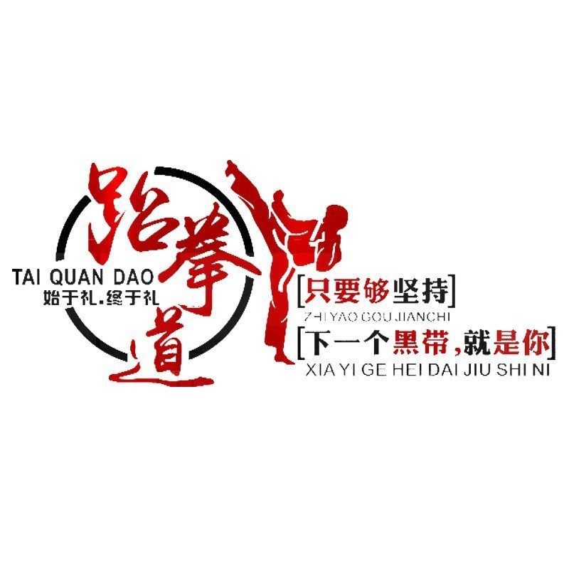 跆拳道墙壁装饰墙贴亚克力3d立体墙贴黑带训练室背U景墙贴励志标,家居饰品,软装墙贴,淘宝优惠券,粉丝福利购,淘宝优惠卷