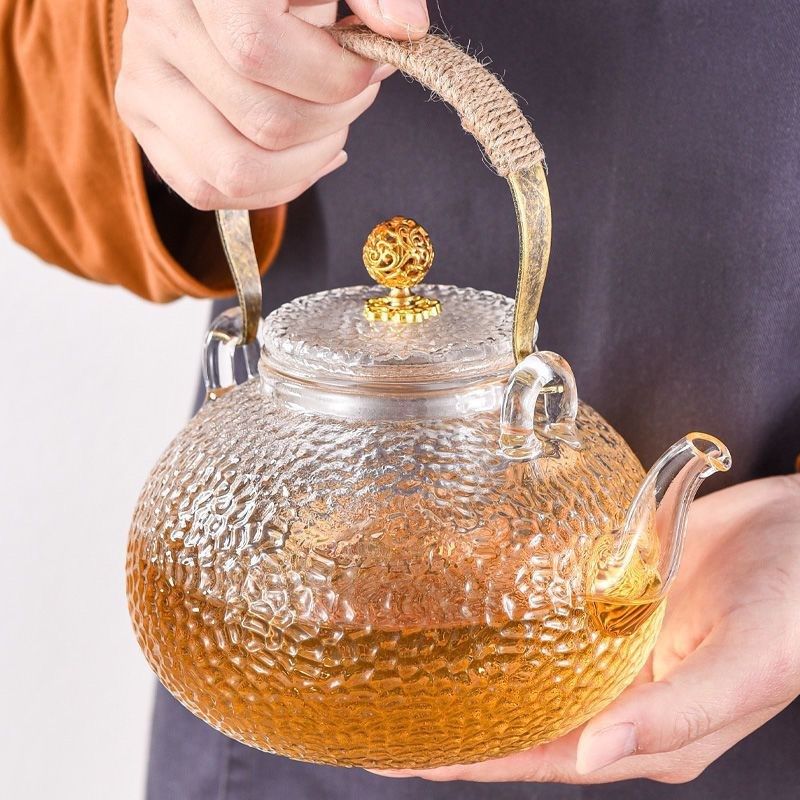 耐高温锤纹玻璃茶壶提p梁煮茶壶电陶炉加热烧水泡茶壶养生壶煮安,餐饮具,煮茶炉,淘宝优惠券,粉丝福利购,淘宝优惠卷