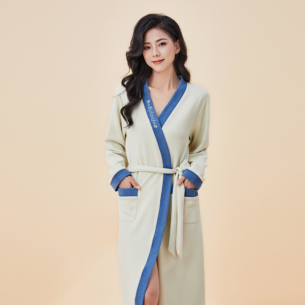 百富绒质女士舒适柔软睡袍家居服
