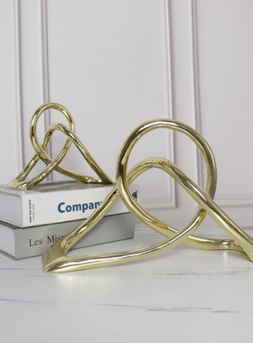 现代简约创意艺术几何树q脂扭结样板房售楼处会所书房软装饰品摆