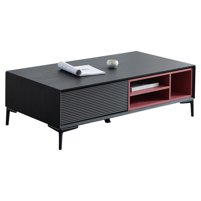 北欧茶几简约现代客厅钢化玻璃轻奢实木茶几多R功能大小户型家具