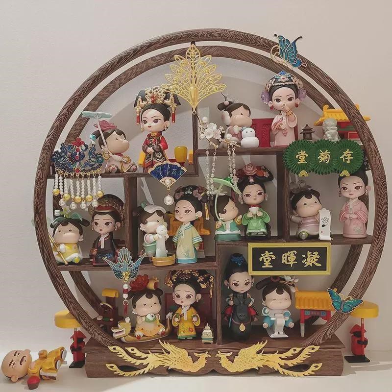 甄嬛传盲盒展示架一n代二代装饰造景diy泡泡玛特收纳手办置物架盒