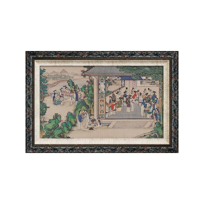红楼梦 新中式法式复古小众艺术装饰画H客厅沙发背景墙画书房挂画