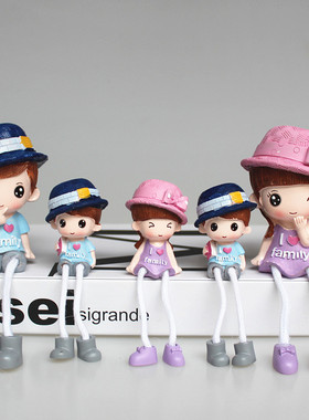 速发简约中式客厅创意吊脚娃可爱五口之家玄关小摆V件新房间布置