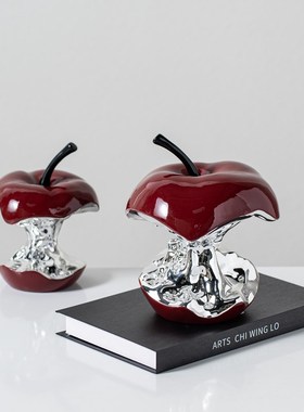 抽象艺术感苹果客厅装饰高级w感酒柜电视柜书架样板间客房软装饰