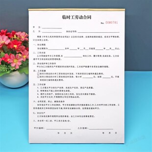 通用临时工劳动合同定做二联聘请C零工劳务协议书临时用工雇佣协