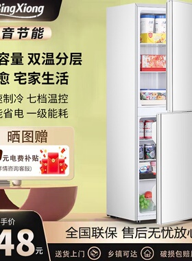 一级能耗小冰箱家用小型宿舍租房节能省电双开门大容量中大型冰箱