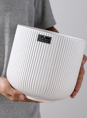 花盆陶瓷家用白色简约客厅蝴蝶兰专用轻奢高级大号口径虎皮兰盆栽