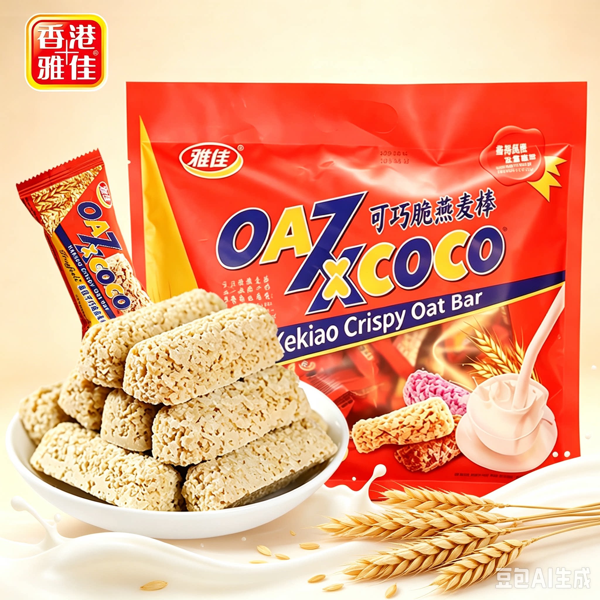 雅佳营养燕麦巧克力麦片巧克力饼干结婚喜糖休闲小零食品代可可脂