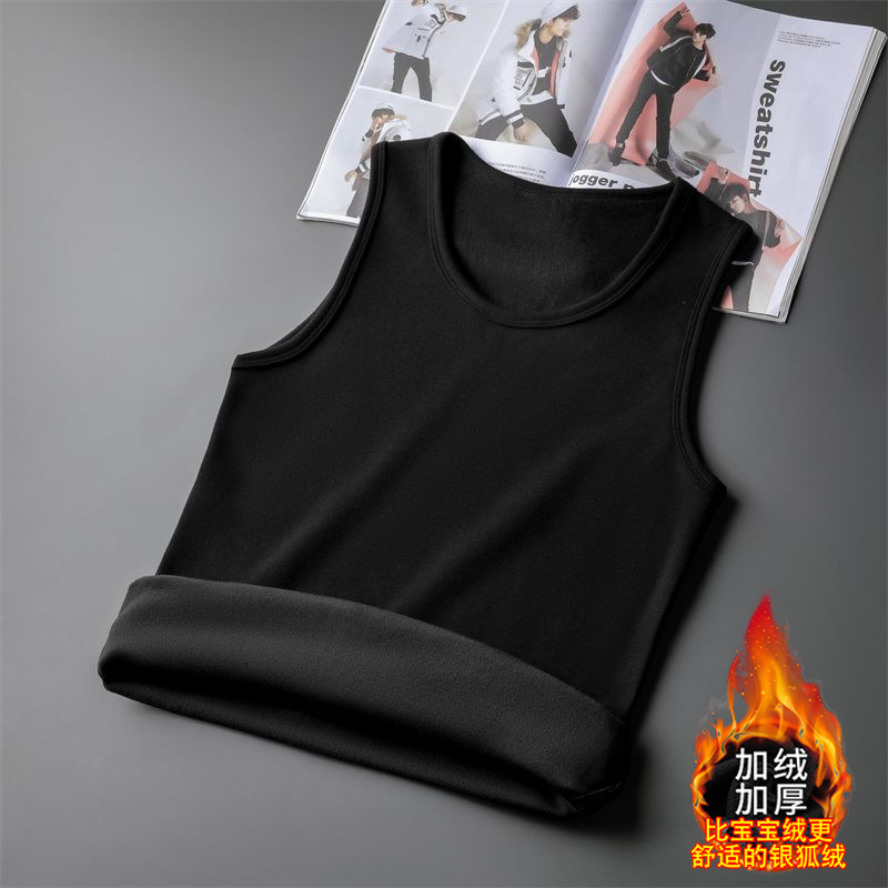 37度恒温保暖背心男加绒加厚冬季内穿打底保暖内衣防寒双面绒