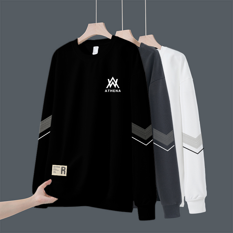 男士卫衣春秋款圆领套头长袖打底衫男宽松休闲百搭上衣男装