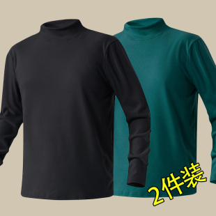 t恤半高领秋衣潮牌上衣服品质男装 秋冬季 长袖 男士 德绒内搭打底衫