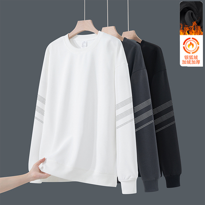 套头卫衣男秋冬季2025新款青少年男款宽松加绒重磅无帽外套百搭