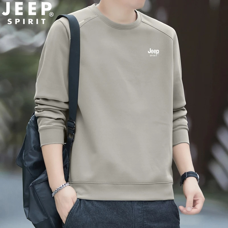 吉普JEEP卫衣男春秋款圆领2025新款中年爸爸长袖男士休闲运动上衣