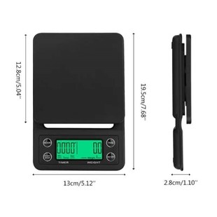 Protable 3KG/5KG Digital Drip Coffee Scale With Timer ZLCD E