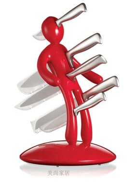 前任刀架菜刀男朋友愤怒多功能红色小人形L收纳架整蛊恶搞笑置物