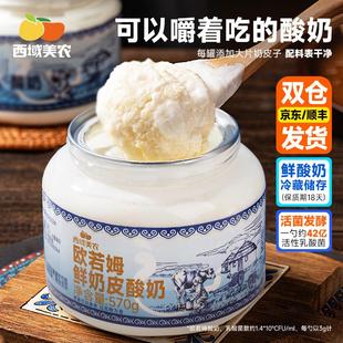 西域美农欧若姆鲜奶皮子酸奶570g 2瓶特产酸牛奶发酵乳非干噎酸奶