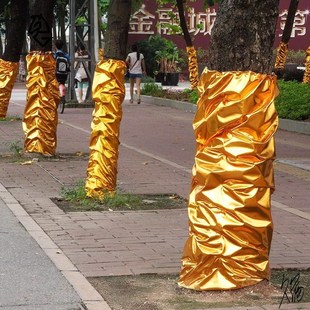 金布包柱子包树装饰节日花店材料庆祝金布开N业店庆舞台商场花篮