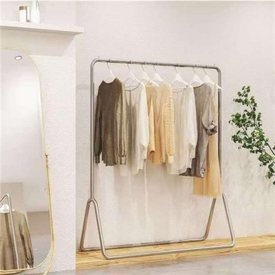 Floor Rack Clothing qStore Display Rack Stainless Steel Silv