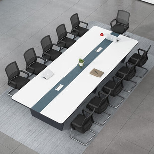 安美诚简约现代洽谈桌椅组合大小型培训开会桌Q长方形会议桌长桌