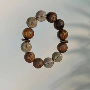 火彩彼得石手串男女款 单圈手链文玩木质品天然茶水晶手串厂家批发