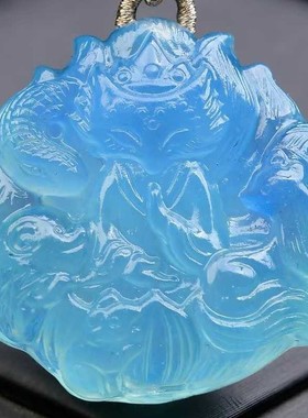 一图一物精品天然金发晶九尾狐吊坠挂坠狐狸小梳子项链毛衣链礼物