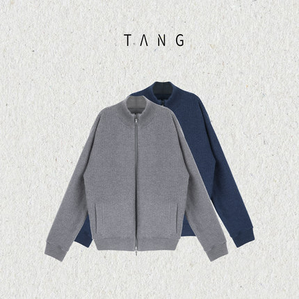 阿汤哥TANG山羊绒拉链针织衫2025秋季新款男休闲百搭老钱开衫外套