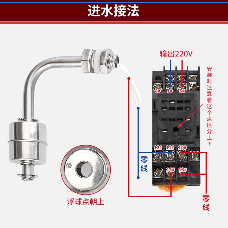 304不锈钢浮球感应器侧装单浮球开关水位控制器液位传感器耐高温