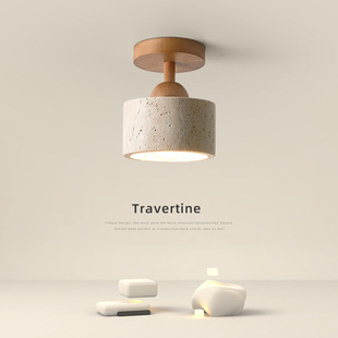 过道灯走廊北欧极简新中式木艺原木风简约大气玄关门厅阳台吸顶灯