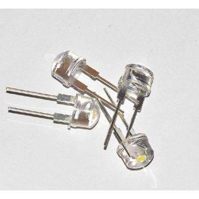 LED直插发光二极管F8MM草帽白灯白发白白色灯白光短/长脚0.75