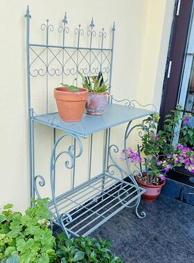 铁艺做旧复古落地花架户外庭院花盆架室内阳台植物置物架一件起批