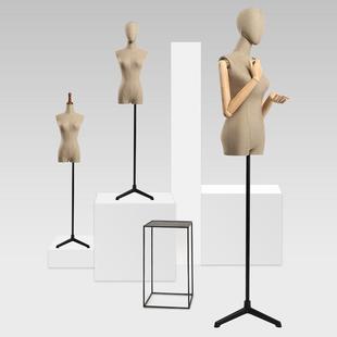 高档服装模特道具女半身实木手模特橱窗 服装店展示架 婚纱模特