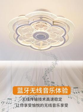 薄款吸顶灯带电风扇灯吊顶一体现代简约吊灯餐厅卧室灯静音吊扇灯