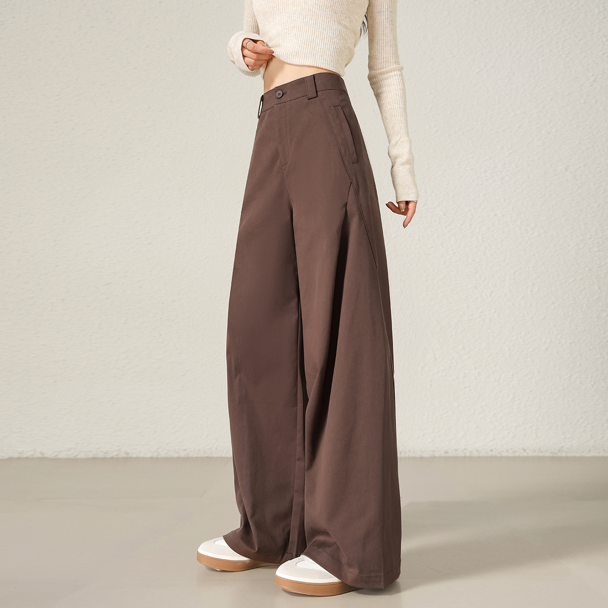 风笛裤女天丝棉侧压褶25年秋新款