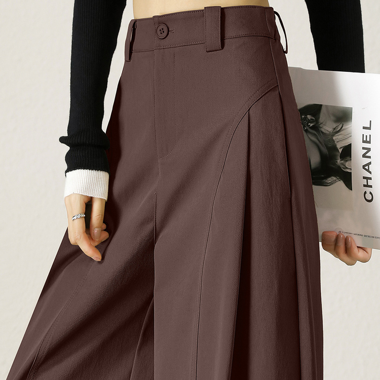 贝斯裤女潮流侧压褶阔腿裤秋新款