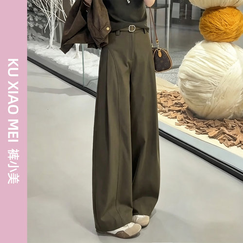 贝斯裤女潮流侧压褶阔腿裤秋新款