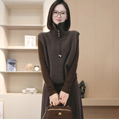 经典 100绵羊毛针织羊毛背心马甲冬季 女上衣0393