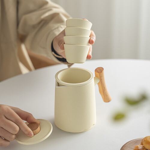 宁暄陶瓷便携式快客杯露营功夫茶壶茶杯旅行茶具套装户外喝茶装备